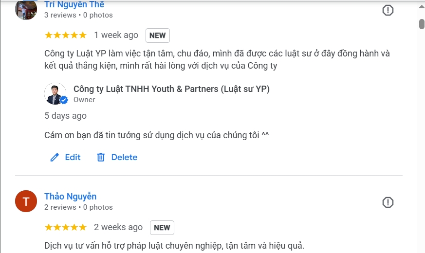 Khách hàng đánh giá Luật sư ly hôn giỏi tại Vĩnh Yên trên Google map Khách hàng đánh giá Luật sư ly hôn giỏi tại Vĩnh Yên trên Google map