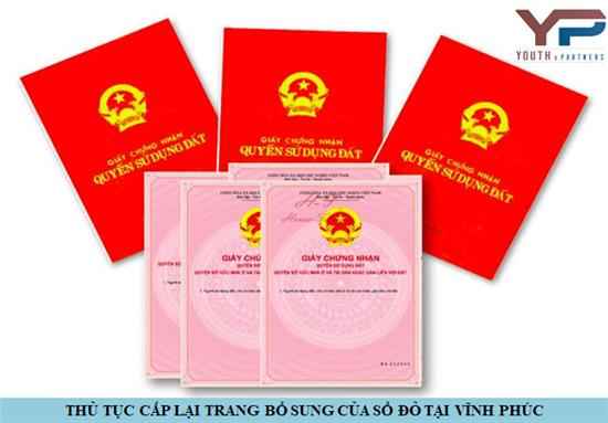 Thủ tục cấp lại trang bổ sung Sổ đỏ tại Vĩnh Phúc