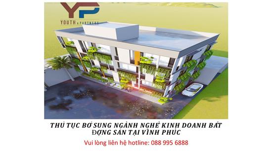Thủ tục bổ sung ngành nghề kinh doanh bất động sản tại Vĩnh Phúc