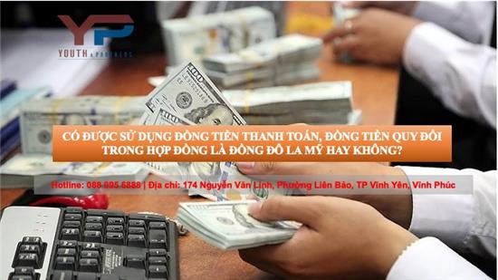 Có được sử dụng đồng tiền thanh toán, đồng tiền quy đổi trong hợp đồng là đồng Đô la Mỹ hay không?